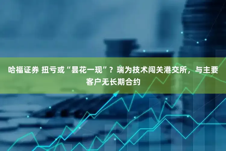 哈福证券 扭亏或“昙花一现”？瑞为技术闯关港交所，与主要客户无长期合约